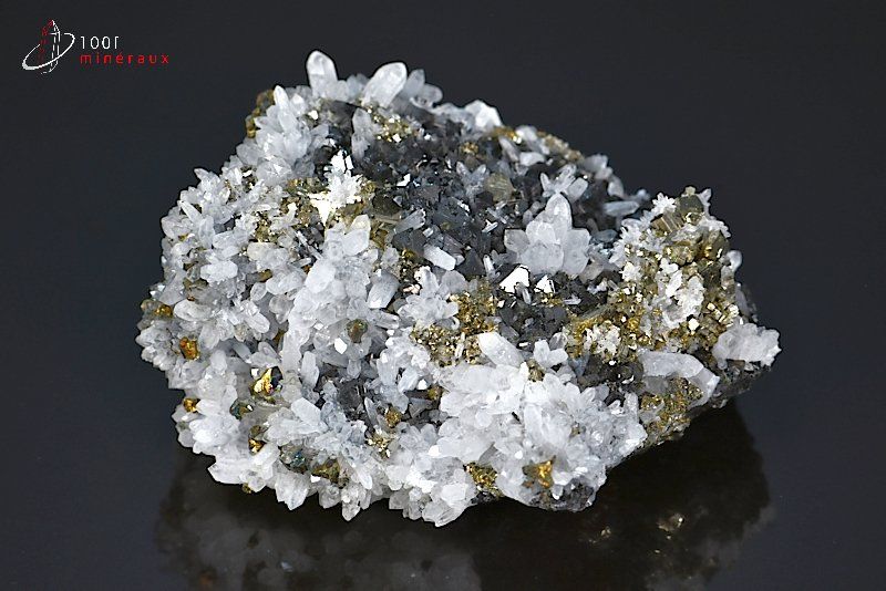 Quartz, Chalcopyrite  et Tétraédrite - Bulgarie - minéraux cristallisés 7,3 cm / 288g / BE796