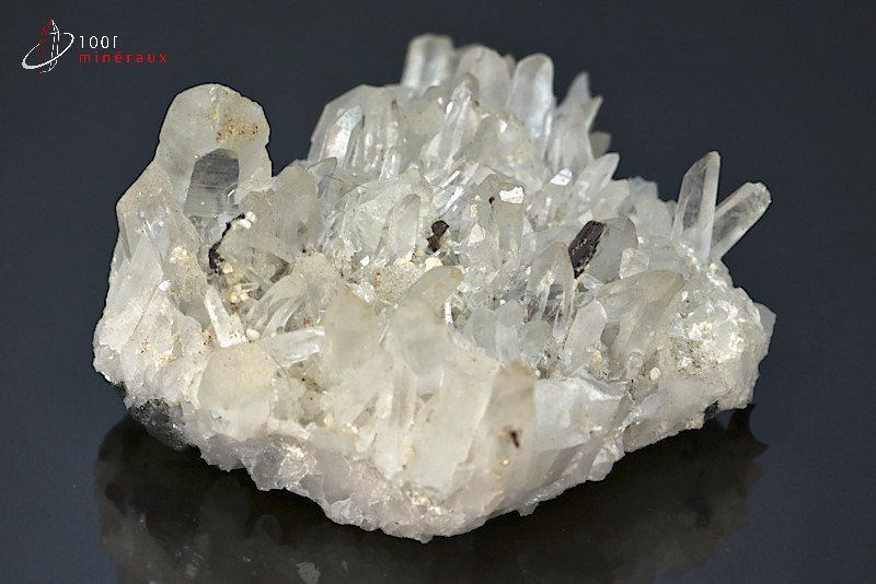 Hubnérite sur Cristal de roche - Pérou - minéraux à cristaux 7,9 cm / 211g / BE801