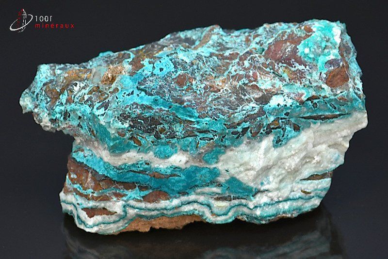 Chrysocolle bleue et Quartz blanc - Pérou - minéraux bruts 13 cm / 825g / BF355