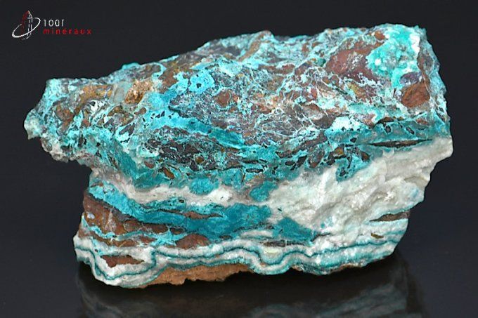 chrysocolle bleue et quartz blanc