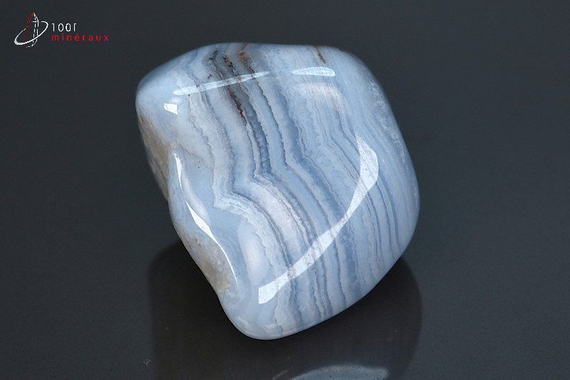 Agate Blue lace polie - Namibie - pierres polies 3,3 cm / 35g / BF490