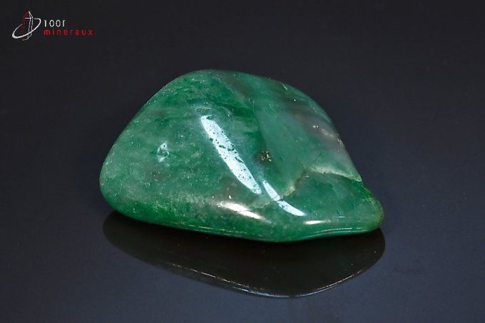 pierre prasiolite verte polie