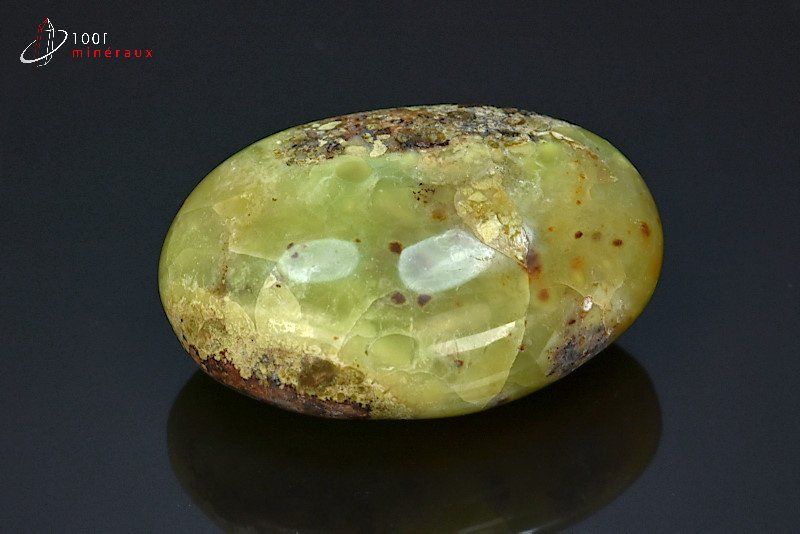 Opale verte polie galet - Madagascar - minéraux polis 5,8 cm / 71g / BF944