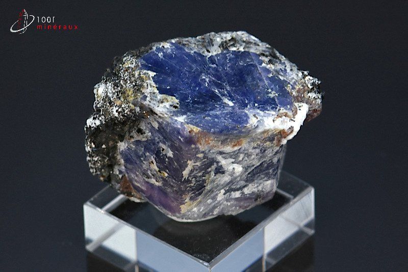 Corindon Saphir bleu sur Biotite - Madagascar - minéraux bruts 3,5 cm / 58g / BG160