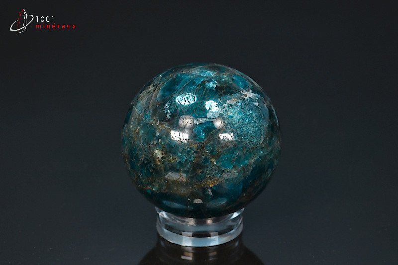 Sphère polie d'Apatite bleue - Madagascar - Sphère polie 5,6cm / 296g / BG233