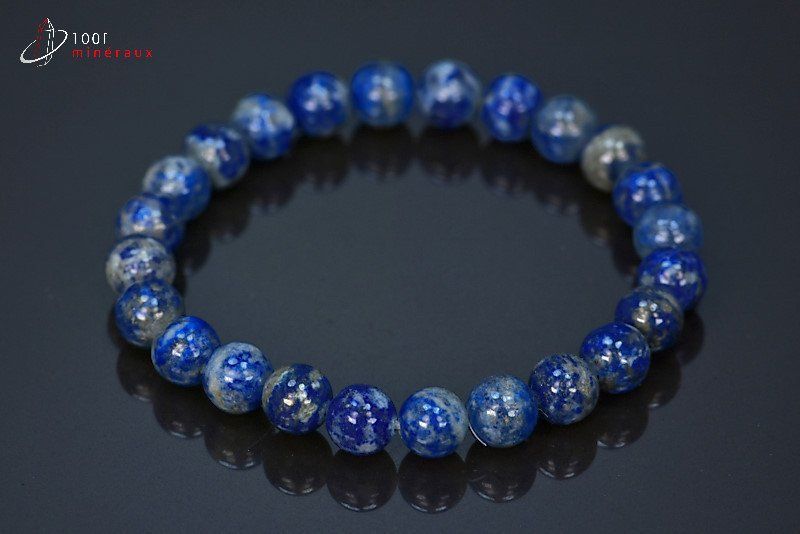 Bracelet minéraux Lapis Lazuli 18,5cm / Perles 8mm / 18g / BG271