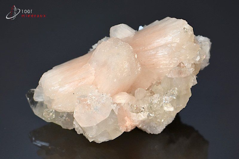 Apophyllite et Stilbite - Inde - minéraux à cristaux 7,9 cm / 134g / BH879