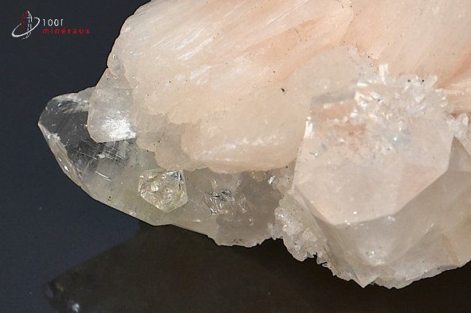 Apophyllite et Stilbite - Inde - minéraux à cristaux 7,9 cm / 134g / BH879