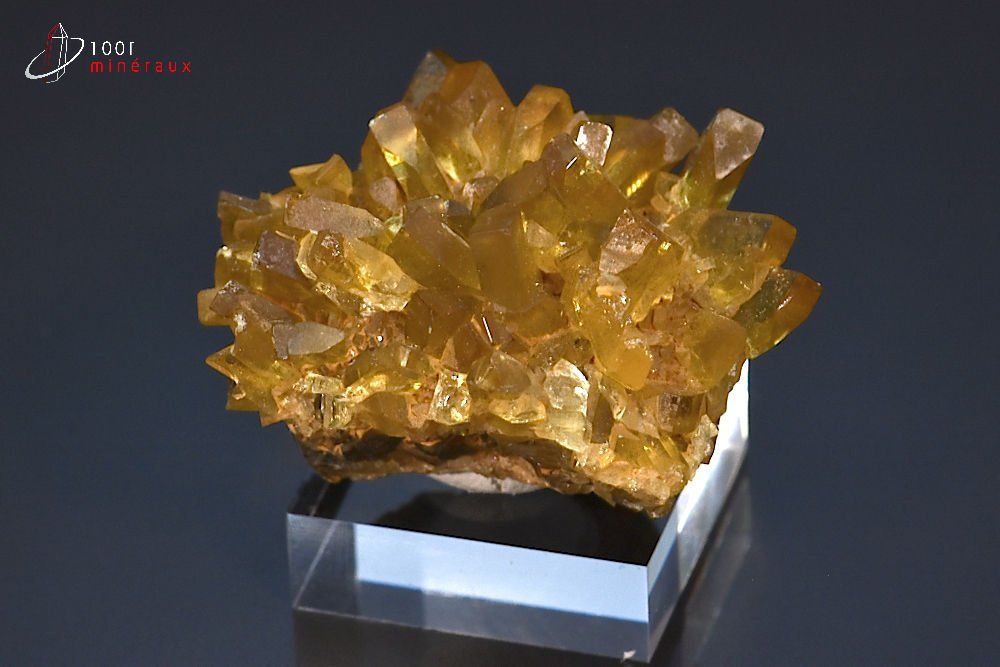 Baryte dorée translucide - Italie - minéraux à cristaux 4,7 cm / 81g / BJ411