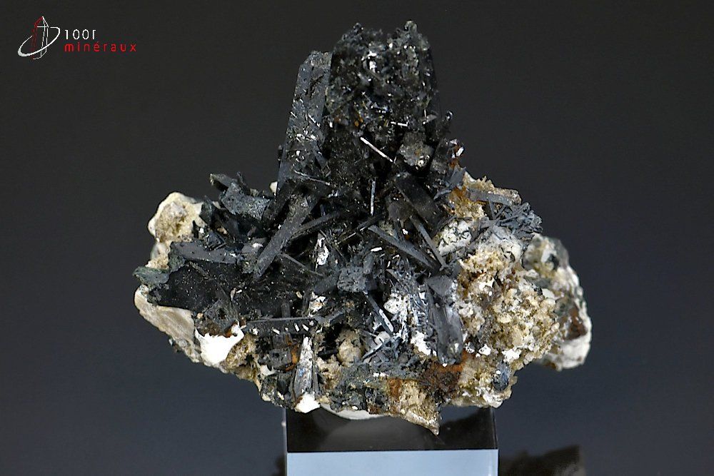 Aegirine sur Quartz - Malawi - minéraux à cristaux 6,3 cm / 95g / BJ414