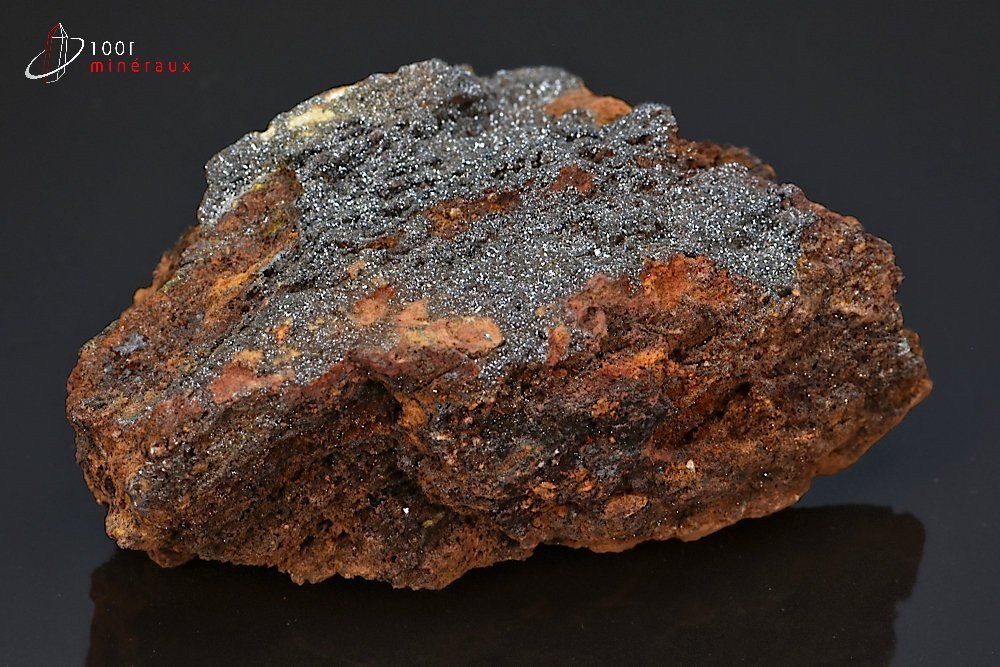Descloïzite sur Limonite - Portugal - minéraux à cristaux 9,1 cm / 209g / BJ419