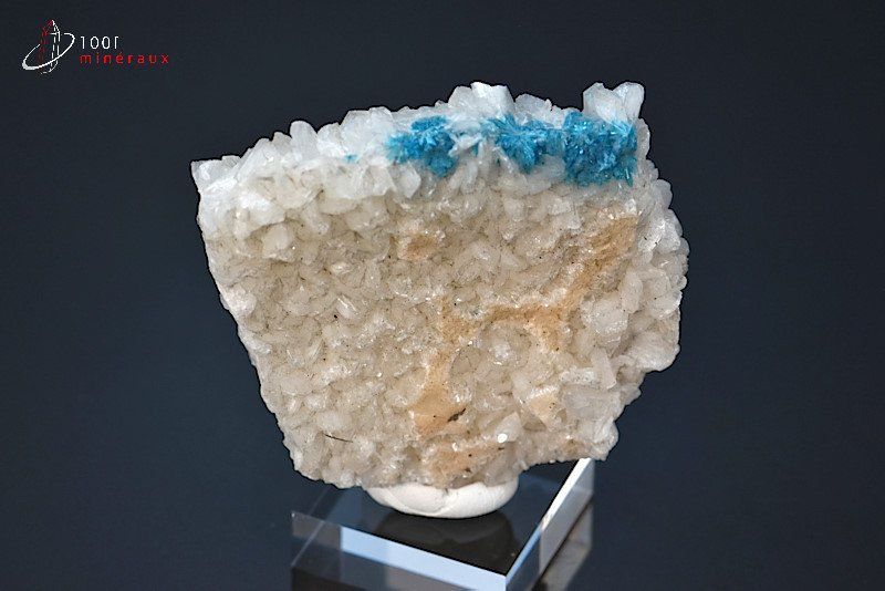 Cavansite sur Stilbite - Inde - minéraux à cristaux 5,6 cm / 65g / BJ474
