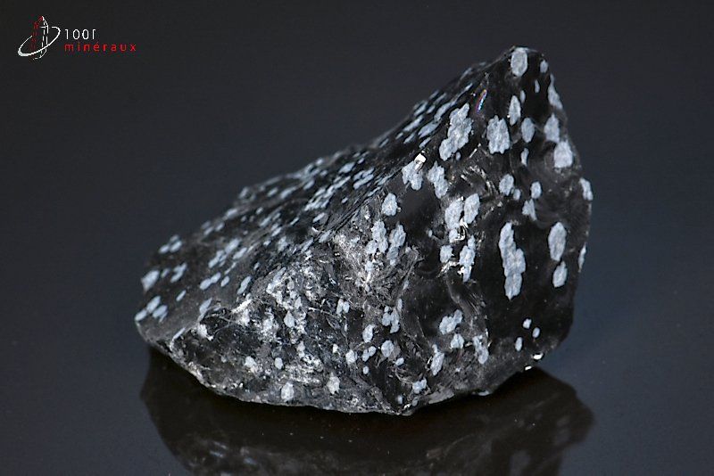 Obsidienne flocons de neige - Mexique - minéraux bruts 5,6 cm / 70g / BJ72