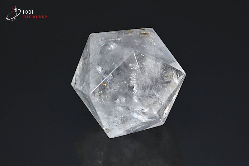 Icosaèdre en Cristal de roche poli - Brésil - minéraux polis 4,9 cm / 153g / BK599