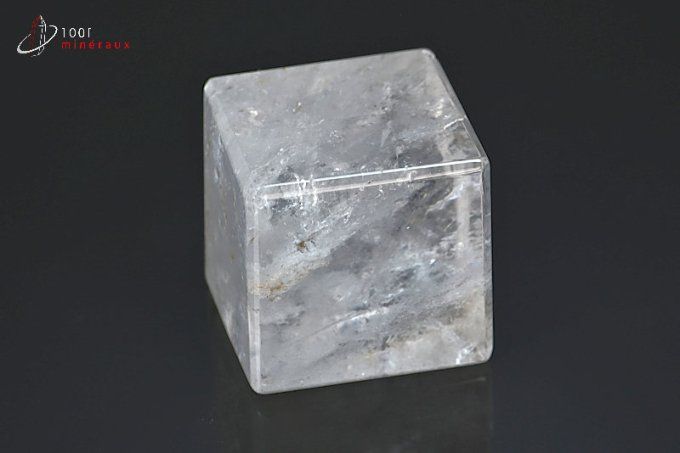 cube poli en cristal de roche