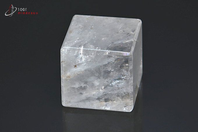 cube poli en cristal de roche