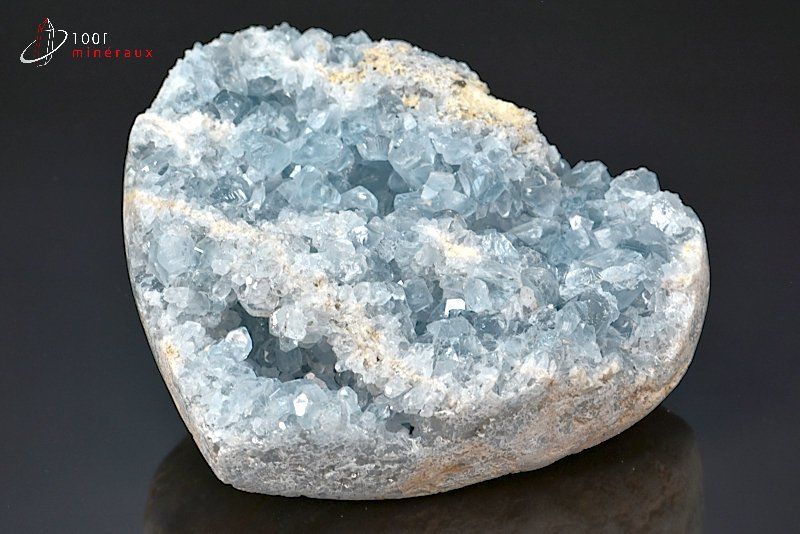 Grande Célestine en forme de cœur - Madagascar - minéraux à cristaux 18,9 cm / 3,85kg / BK634