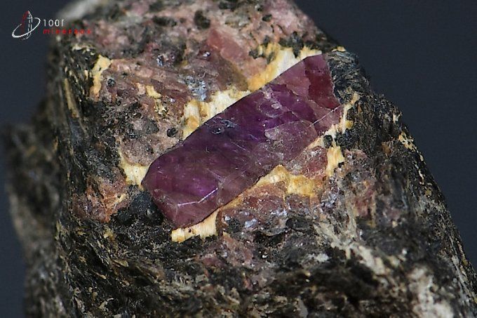 cristal de rubis  sur biotite