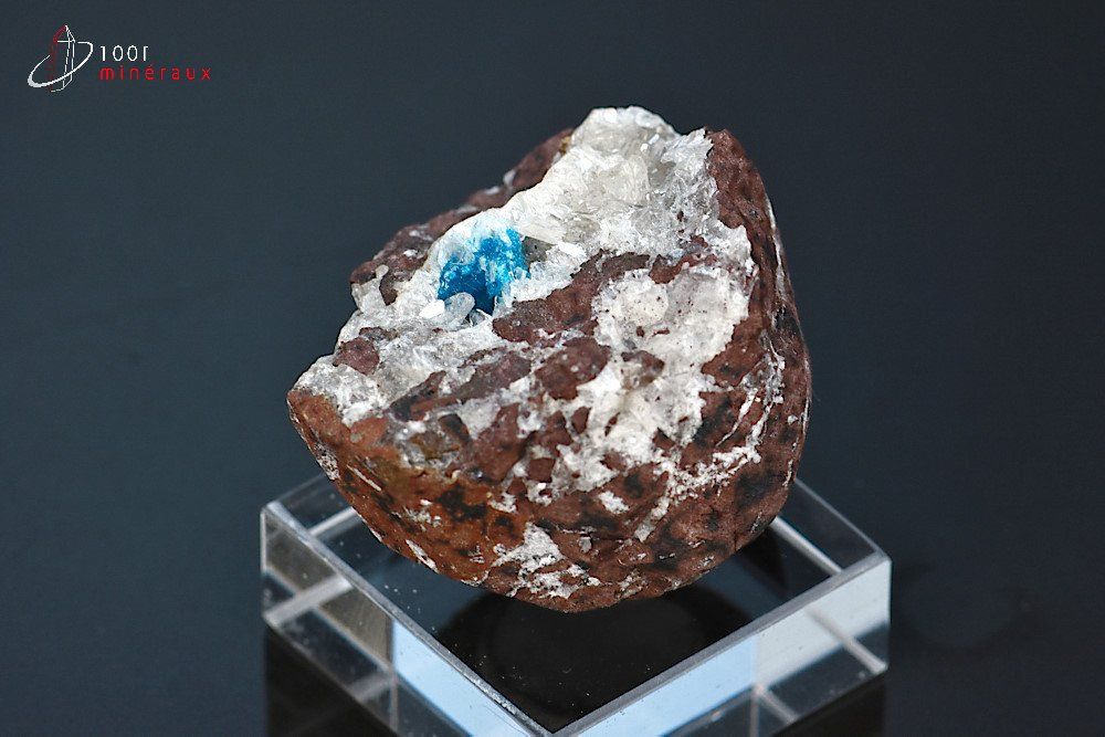 Cavansite sur Heulandite - Inde - minéraux à cristaux 3,5 cm / 29g / BK868