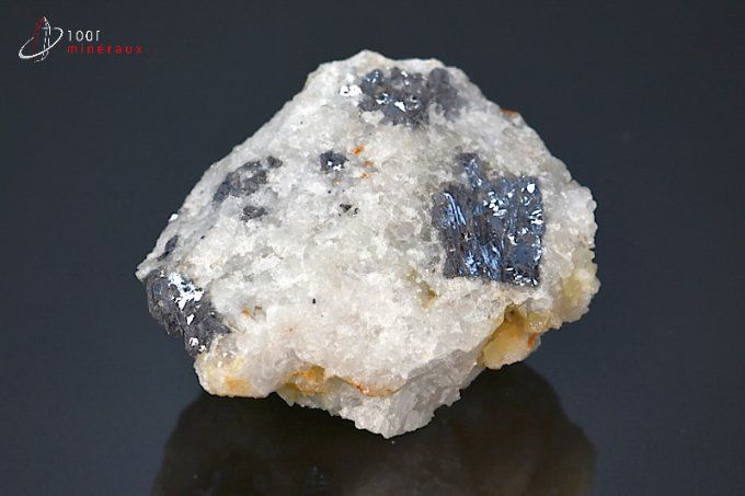 cristaux de galene sur quartz