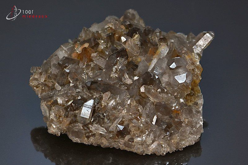 Quartz fumé et Cristal de roche - France - minéraux à cristaux 9,1 cm / 229g / BL16