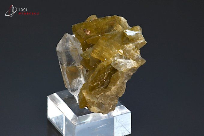 Cristal de Quartz sur Sidérite - Brésil - minéraux à cristaux 3,5 cm / 31g / BL510