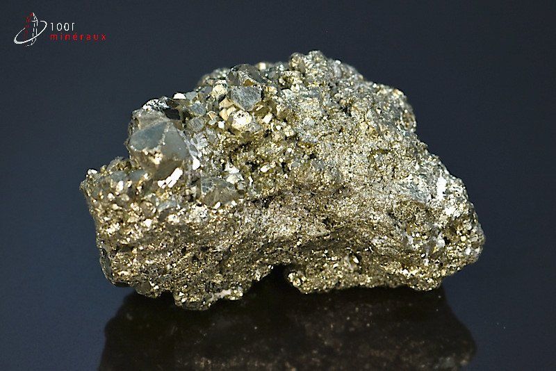 Pyrite cristallisée octaédrique - Pérou - minéraux à cristaux 6 cm / 163g / BL52