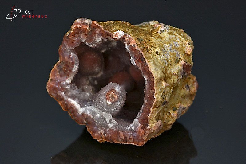 Géode de Calcédoine rouge - Maroc - minéraux à cristaux 5,1 cm / 100g / BL732