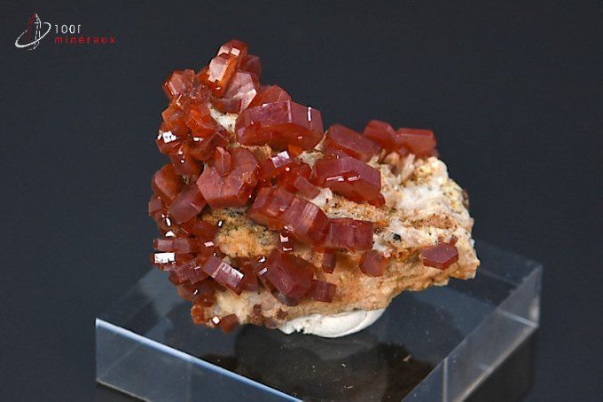 grands cristaux rouges de vanadinite