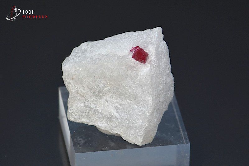 Spinelle rouge sur Cipolin - Birmanie - Minéraux à cristaux 2,7 cm / 13g / BM269