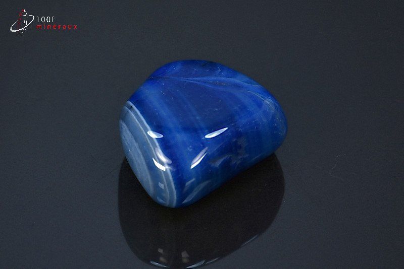Agate teintée bleue polie - Brésil - pierres polies - 2.8 cm / 18g / BM44