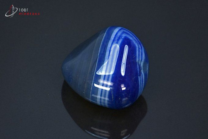 agate minerale teintee bleue