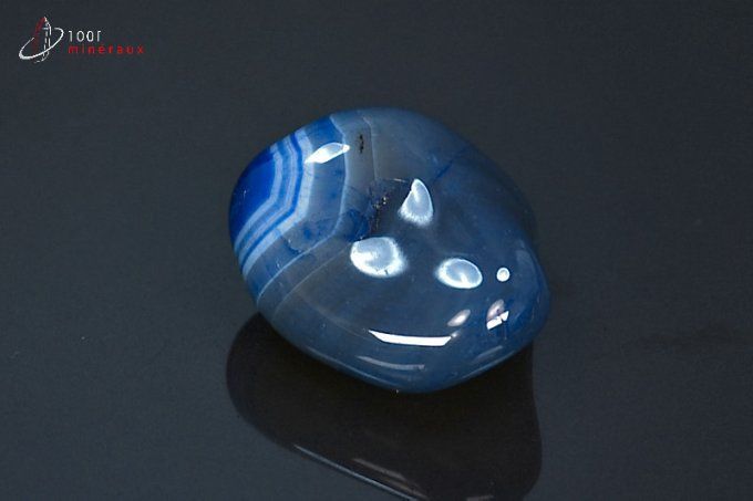 agate minerale teintee bleue