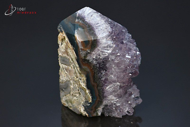 Pointe polie d'Améthyste - Brésil - minéraux à cristaux 9,6 cm / 507g / BM509