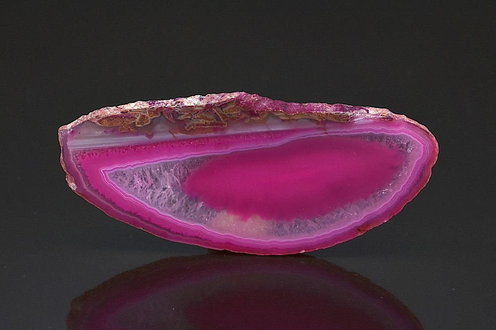 Agate en tranche teintée rose