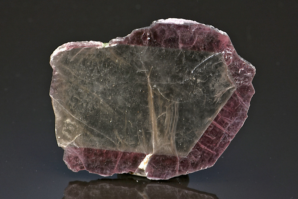 Plaque de Mica blanc bordure de Lépidolite
