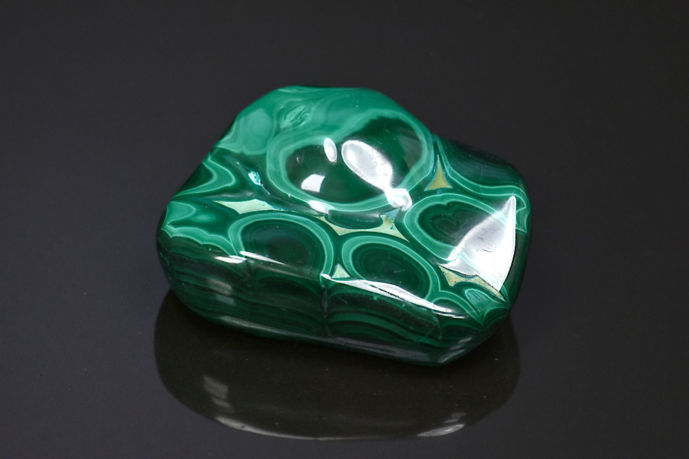 Malachite forme libre polie
